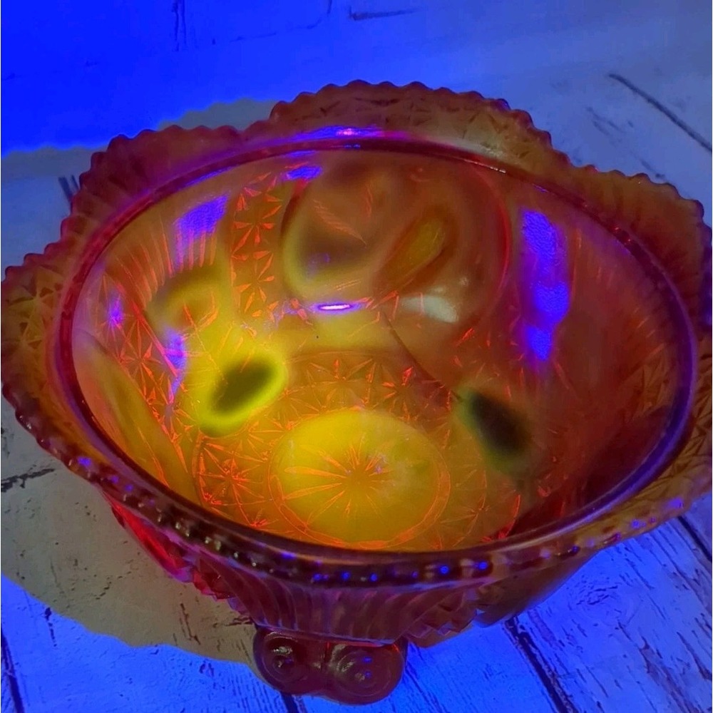 Rare Vintage Hofbauer Byrdes Ruby Red Glass 3 Footed Birds Candy Dish No Lid - Picture 7 of 7